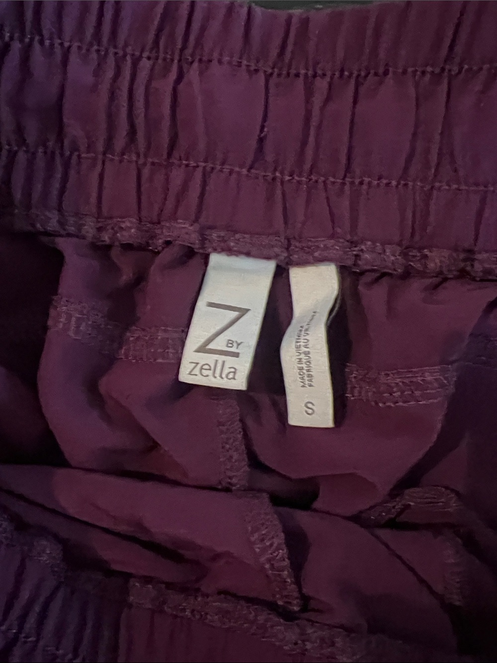 Zella Deep Plum Elastic Waist Active Pants - Picture 2 of 3